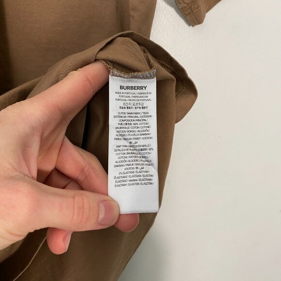 Burberry Embroidered Monogram "Tristan" Short Sleeve T-shirt Brown mens size S - Picture 6 of 8